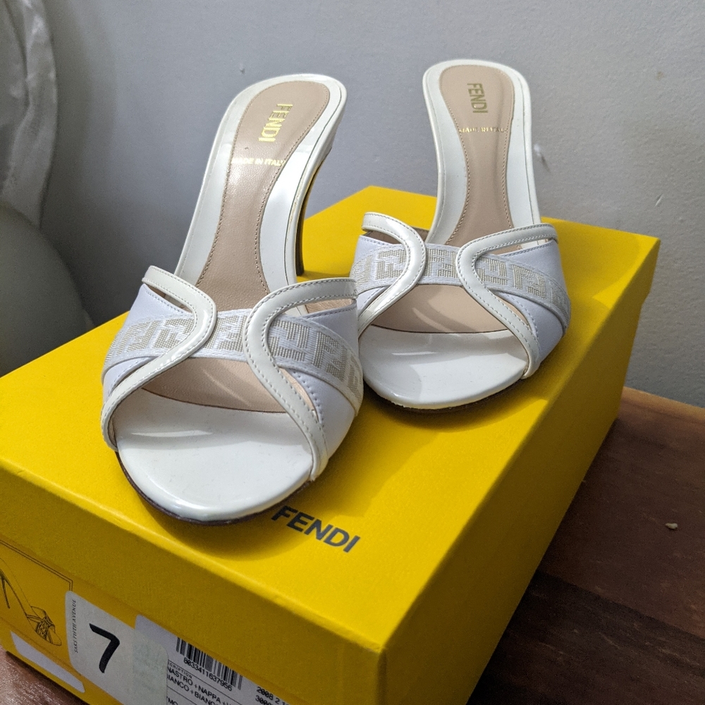 Fendi peep toe heels, NIB, size 36.5